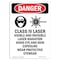Signmission OSHA Danger Sign, Class IV Laser Visible, 10in X 7in Decal, 10" H, 7" W, Portrait OS-DS-D-710-V-1419 - alternate 1